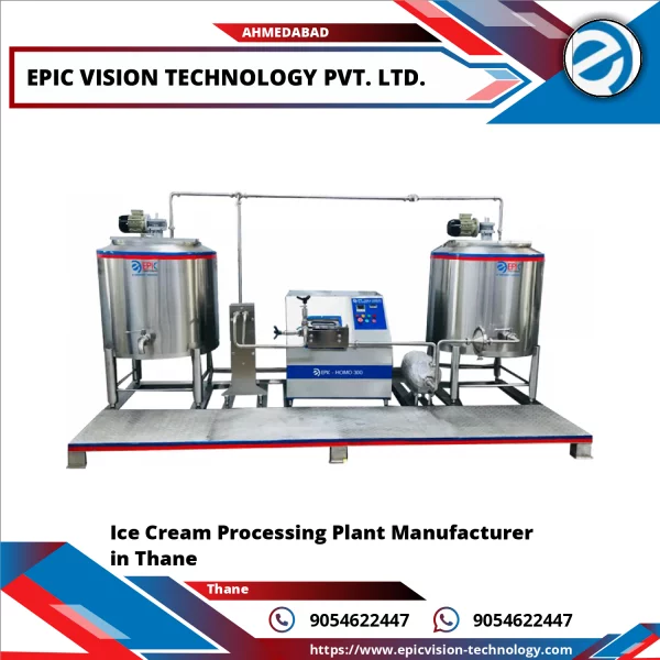 Industrial Ice Cream Processing Plant Machinery With Vats And Conveyors