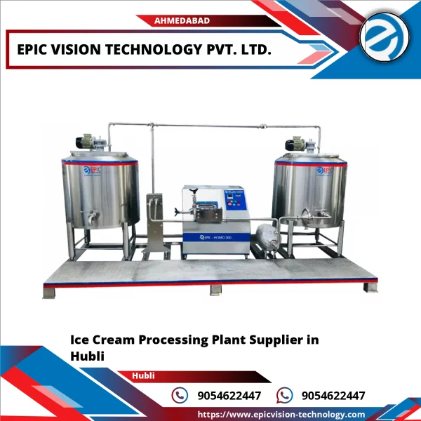 Ice Cream Processing Plant Machinery Installed In An Industrial Facility