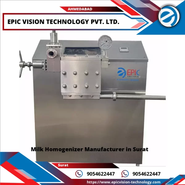 Industrial Milk Homogenizer Machine Showing Stainless Steel Structure And Control Panel
