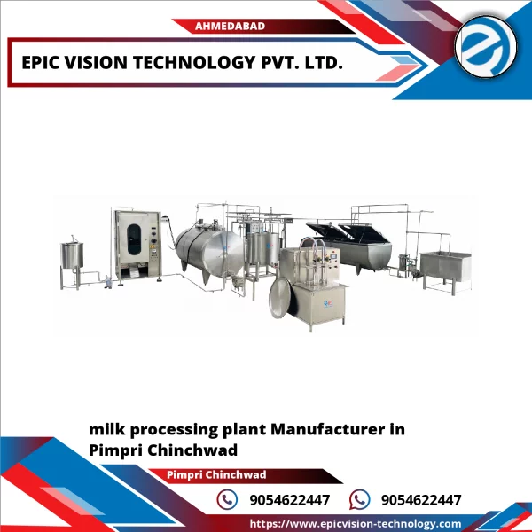 Industrial Milk Processing Plant Equipment Installed Inside Factory Floor