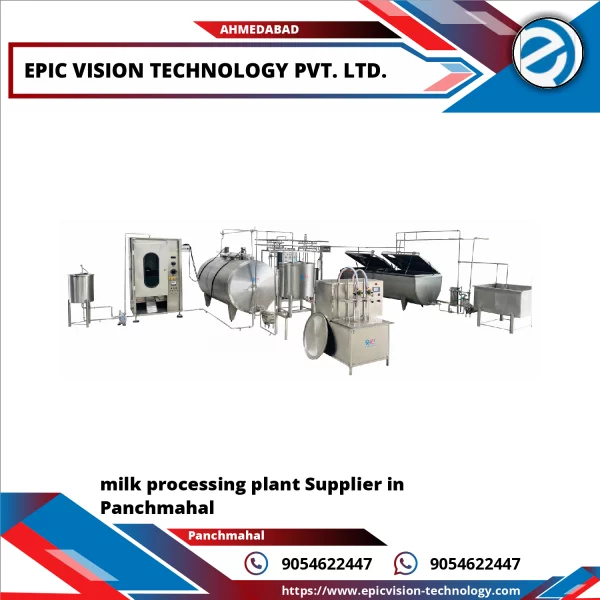 Industrial Milk Processing Plant Machinery Setup With Stainless Steel Tanks And Piping
