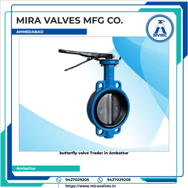 Industrial Butterfly Valve Showing Disc And Lever Mechanism