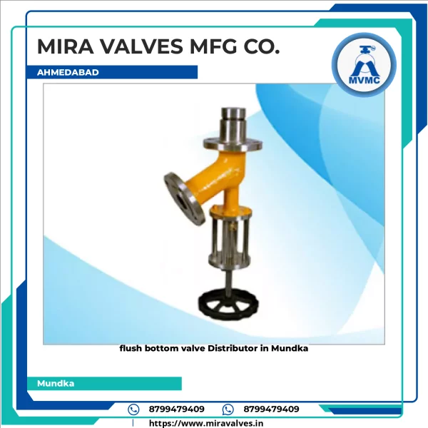 Flush Bottom Valve Installed In Industrial Piping System