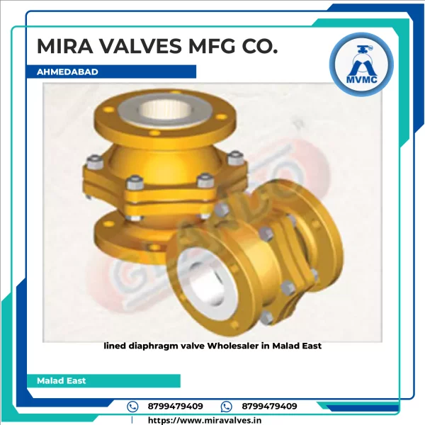 Lined Diaphragm Valve Installed In Industrial Piping System