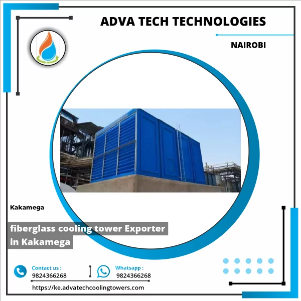 Fiberglass Cooling Tower Installed At An Industrial Site
