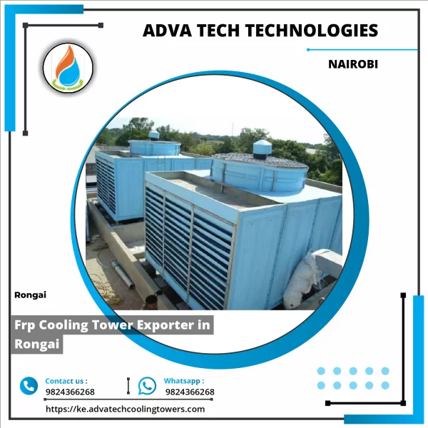 Fiberglass Reinforced Plastic Cooling Tower Unit Installed At An Industrial Site
