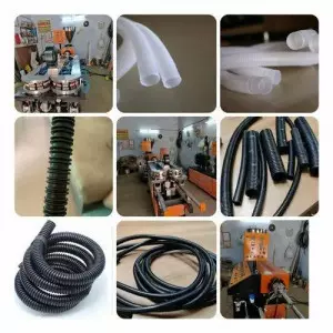 Corrugated Flexible Expandable Drain Pipe Machine Showing Machine Parts And Control Panel