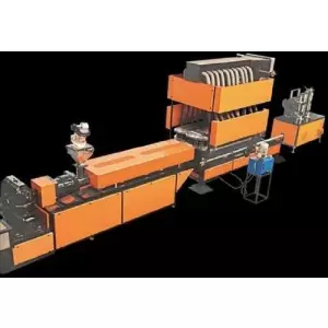 DWC HDPE Corrugated Pipe Making Machine Operating At An Industrial Facility