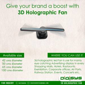 3 D Holographic Eye Catching LED Fan Led Fan Supplier In Ahmedabad