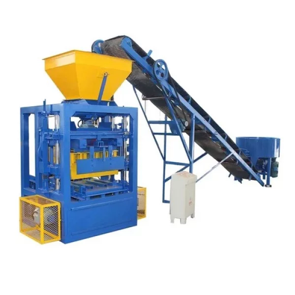 Fly Ash Brick Making Machine Operating At Construction Site
