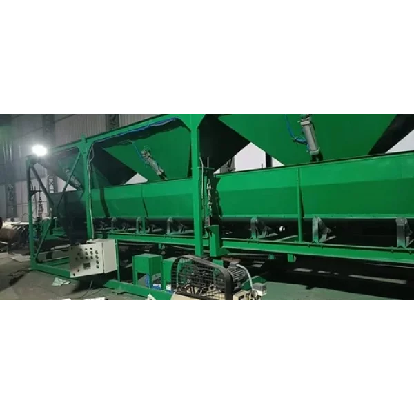 Mobile Concrete Mixing Plant Setup At Construction Site Showing Modular Assembly Under Daylight