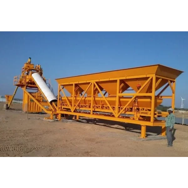 Ready Mix Concrete Plant Machinery Setup At Construction Site