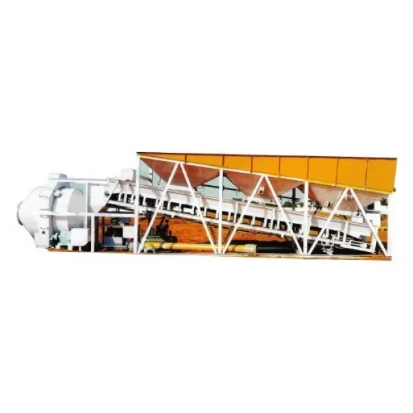 Reversible Drum Concrete Batching Plant Working At Construction Site