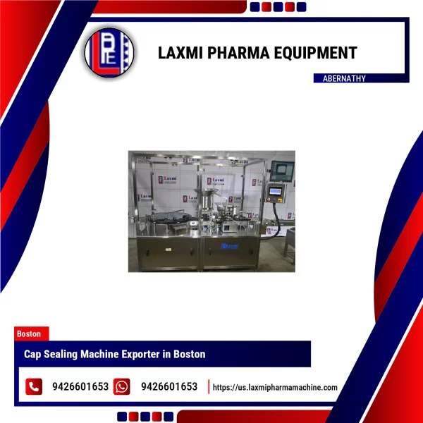 Cap Sealing Machine Operating With Vials On Pharmaceutical Packaging Line