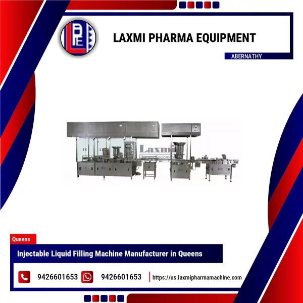 Injectable Liquid Filling Machine Operating In Pharmaceutical Production Line