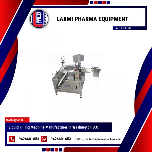 Liquid Filling Machine Operating With Bottles On Conveyor Belt