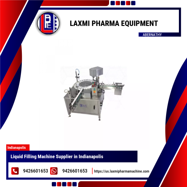 Liquid Filling Machine Operating In Pharmaceutical Production Line