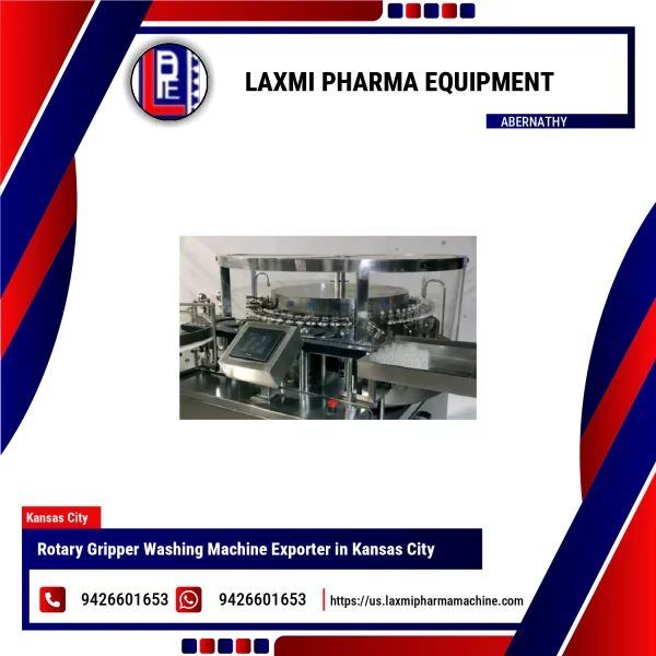 Rotary Gripper Washing Machine Handling Pharmaceutical Vials During Cleaning Process