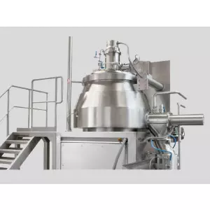 Granulation System Machine Showing Mixing Tank And Control Panel