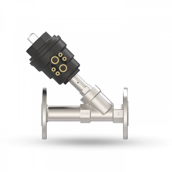 Uflow Angle Seat Valve With Plastic Actuator Operator (NC/NO/Double Acting) - ACP Series
