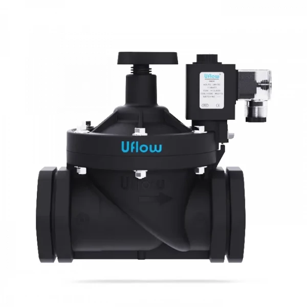 Uflow Pilot Operated Diaphragm Type Plastic Solenoid Valve With Flow Controller (NC) - PNN Series