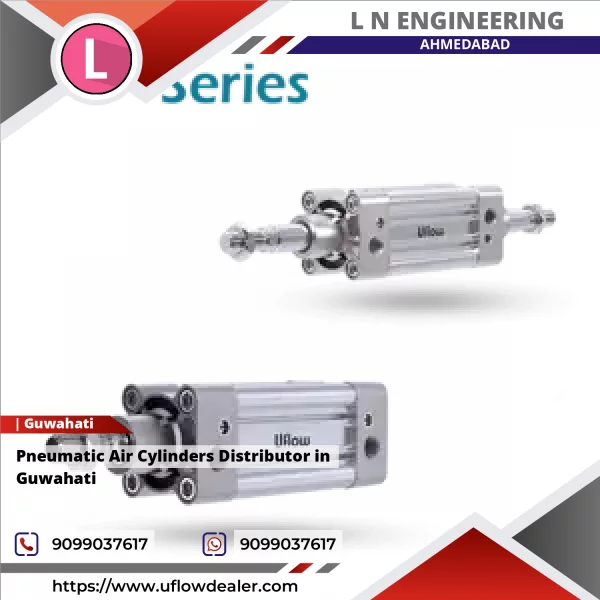 Pneumatic Air Cylinders Installed On Industrial Machinery Showing Metal Tubes With Piston Rods