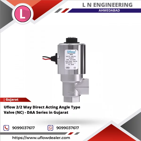 Uflow 2/2 Way Direct Acting Angle Type Valve (NC) - DAA Series In Gujarat
