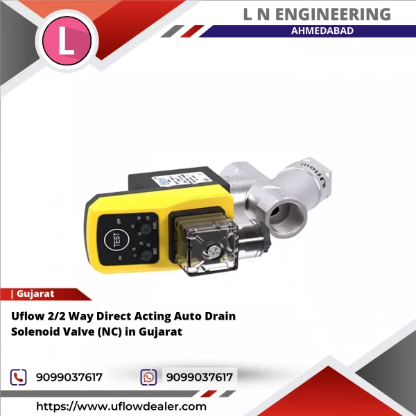 Uflow 2/2 Way Direct Acting Auto Drain Solenoid Valve (NC) In Gujarat