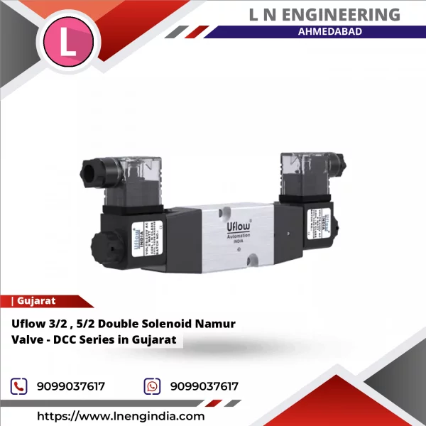 Uflow 3/2 , 5/2 Double Solenoid Namur Valve - DCC Series In Gujarat