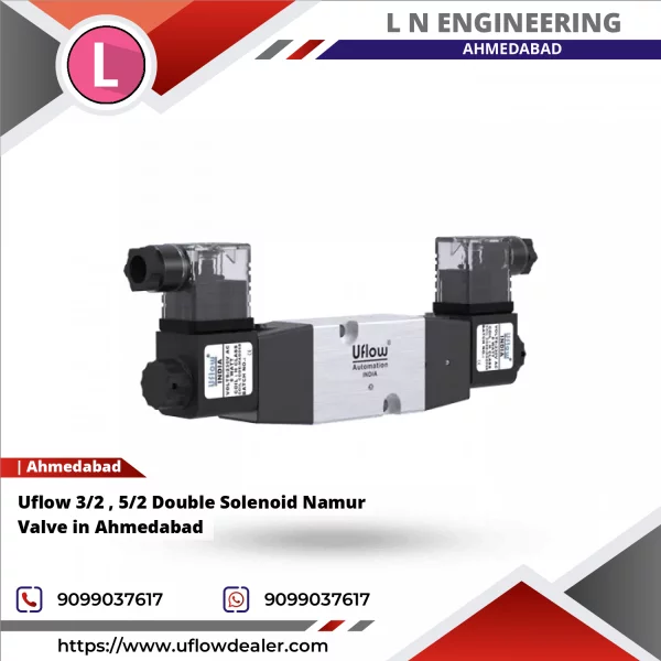 Uflow 3/2 , 5/2 Double Solenoid Namur Valve In Ahmedabad