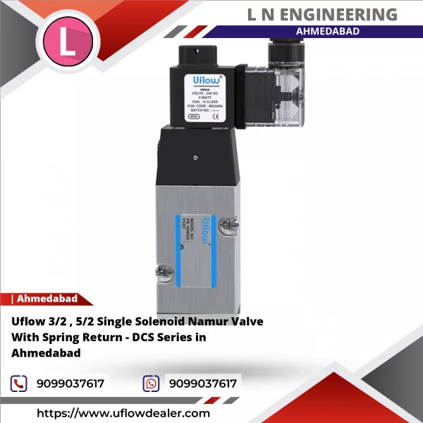 Uflow 3/2 , 5/2 Single Solenoid Namur Valve With Spring Return - DCS Series In Ahmedabad