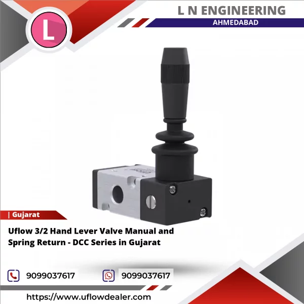 Uflow 3/2 Hand Lever Valve Manual And Spring Return - DCC Series In Gujarat
