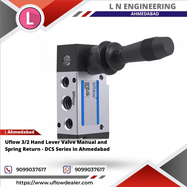 Uflow 3/2 Hand Lever Valve Manual And Spring Return - DCS Series In Ahmedabad