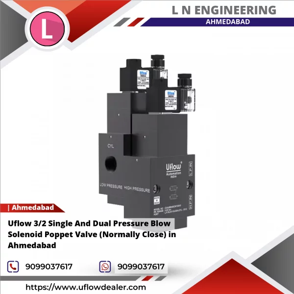 Uflow 3/2 Single And Dual Pressure Blow Solenoid Poppet Valve (Normally Close) In Ahmedabad