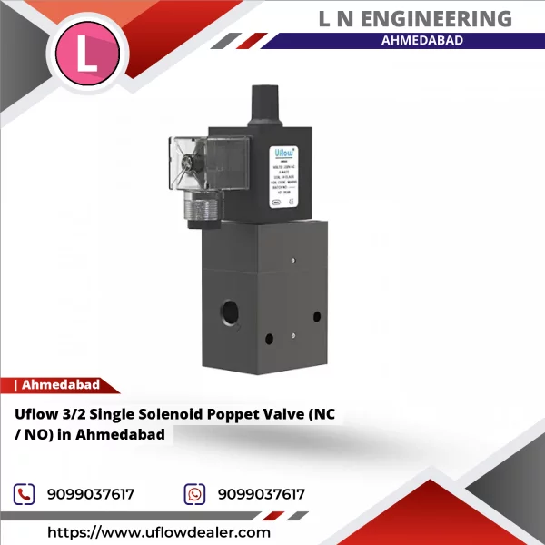 Uflow 3/2 Single Solenoid Poppet Valve (NC / NO) In Ahmedabad