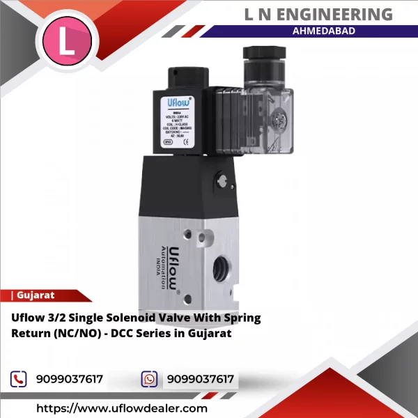 Uflow 3/2 Single Solenoid Valve With Spring Return (NC/NO) - DCC Series In Gujarat