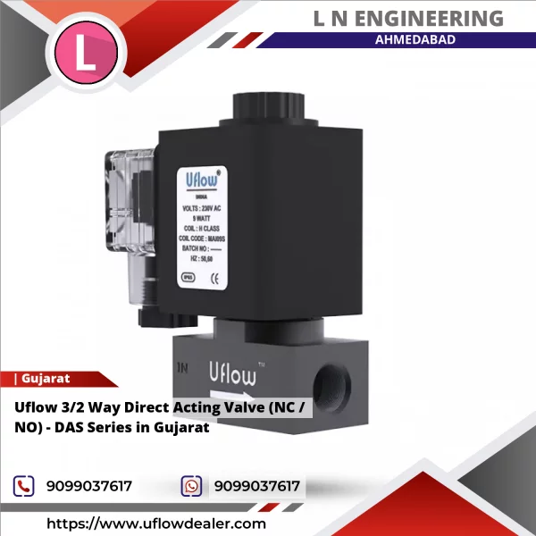 Uflow 3/2 Way Direct Acting Valve (NC / NO) - DAS Series In Gujarat