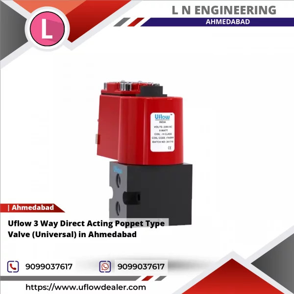 Uflow 3 Way Direct Acting Poppet Type Valve (Universal) In Ahmedabad