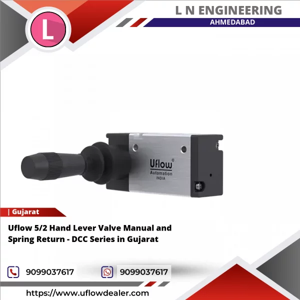 Uflow 5/2 Hand Lever Valve Manual And Spring Return - DCC Series In Gujarat