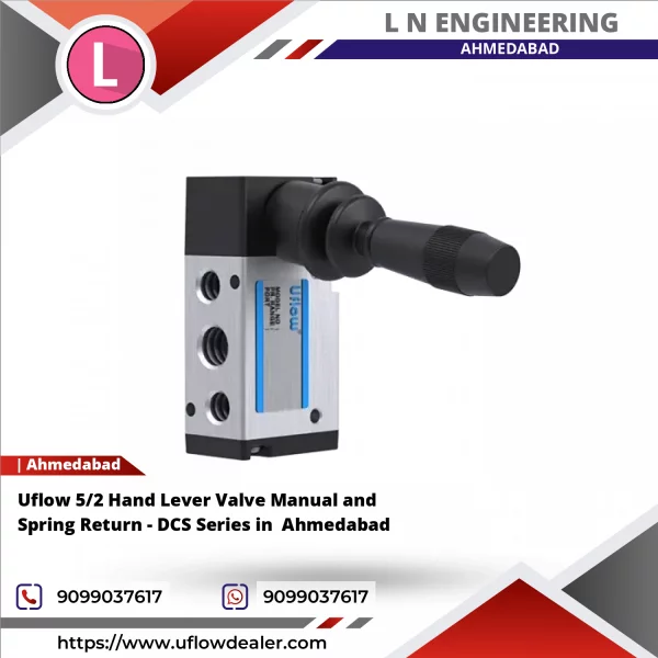 Uflow 5/2 Hand Lever Valve Manual And Spring Return - DCS Series In Ahmedabad