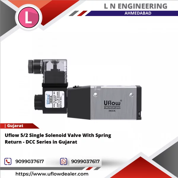 Uflow 5/2 Single Solenoid Valve With Spring Return - DCC Series In Gujarat