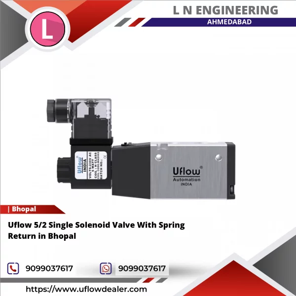 Uflow 5/2 Single Solenoid Valve With Spring Return In Bhopal