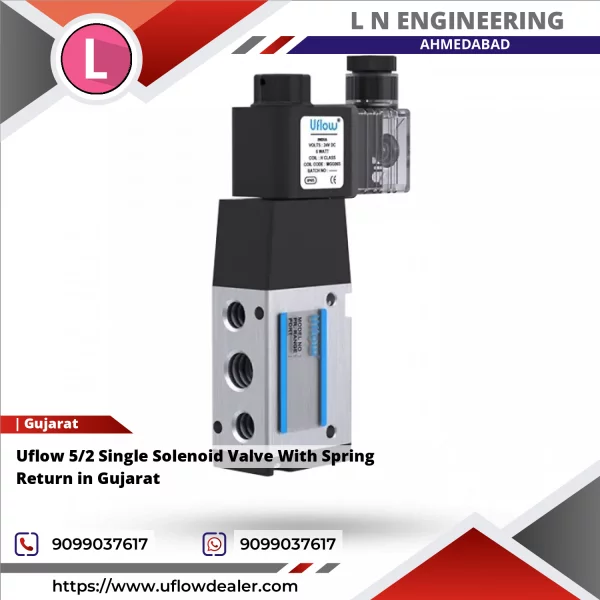 Uflow 5/2 Single Solenoid Valve With Spring Return In Gujarat