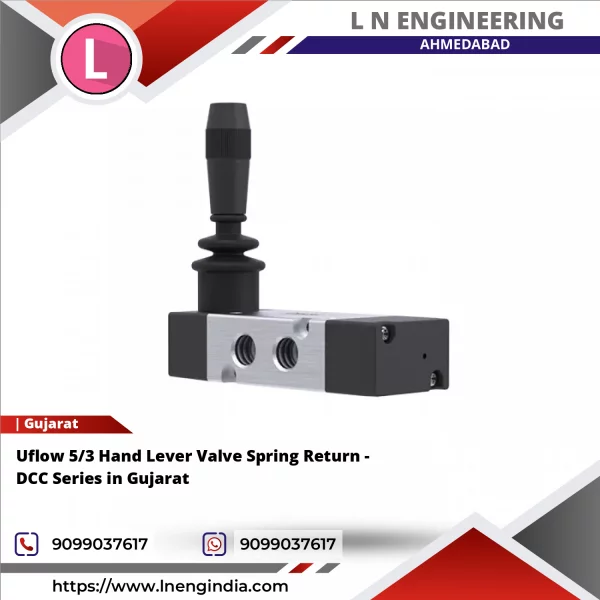 Uflow 5/3 Hand Lever Valve Spring Return - DCC Series In Gujarat