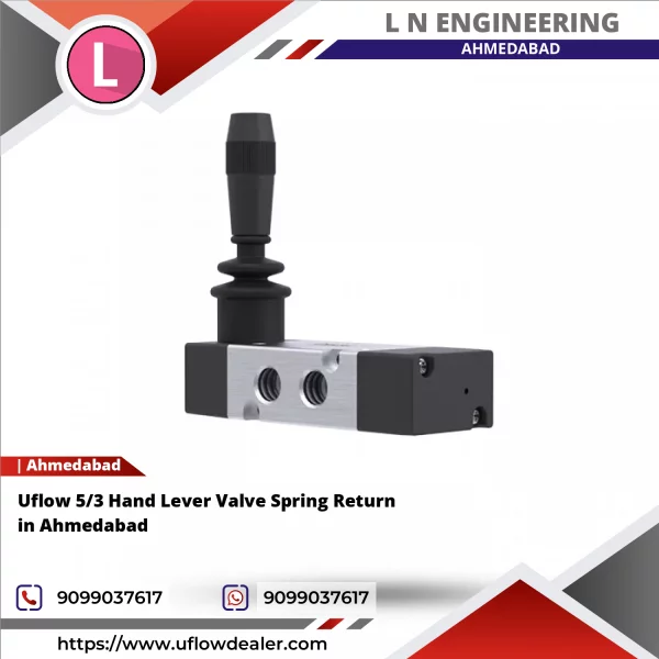 Uflow 5/3 Hand Lever Valve Spring Return In Ahmedabad
