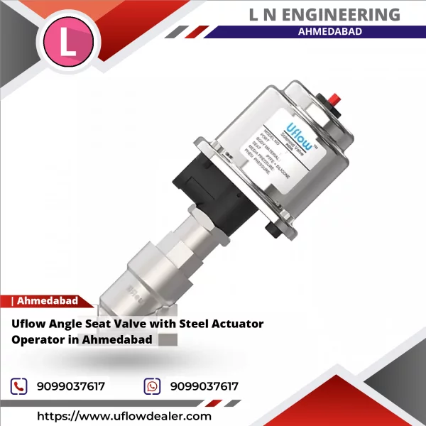 Uflow Angle Seat Valve With Steel Actuator Operator In Ahmedabad