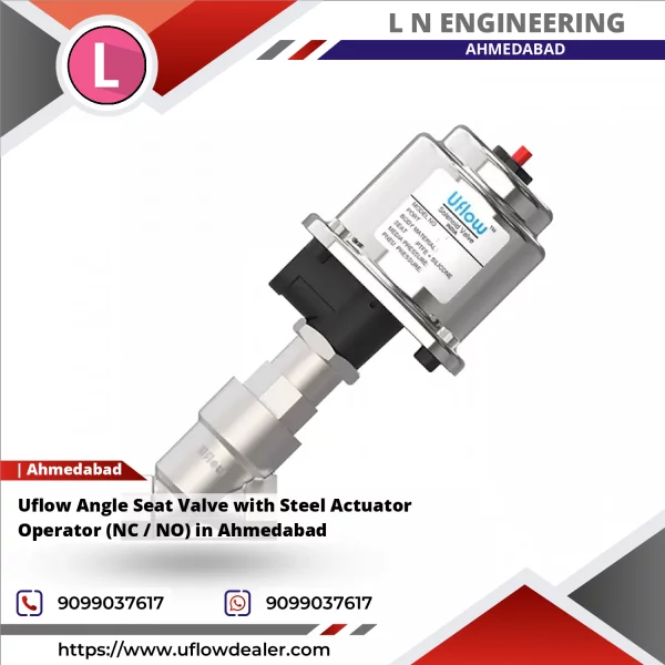 Uflow Angle Seat Valve With Steel Actuator Operator (NC / NO) In Ahmedabad