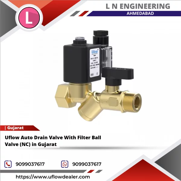 Uflow Auto Drain Valve With Filter Ball Valve (NC) In Gujarat