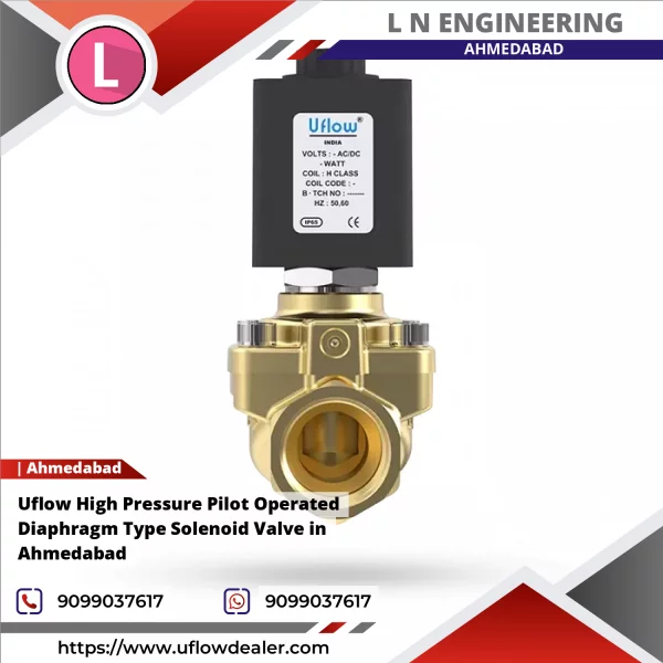Uflow High Pressure Pilot Operated Diaphragm Type Solenoid Valve In Ahmedabad