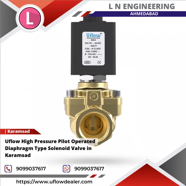 Uflow High Pressure Pilot Operated Diaphragm Type Solenoid Valve In Karamsad